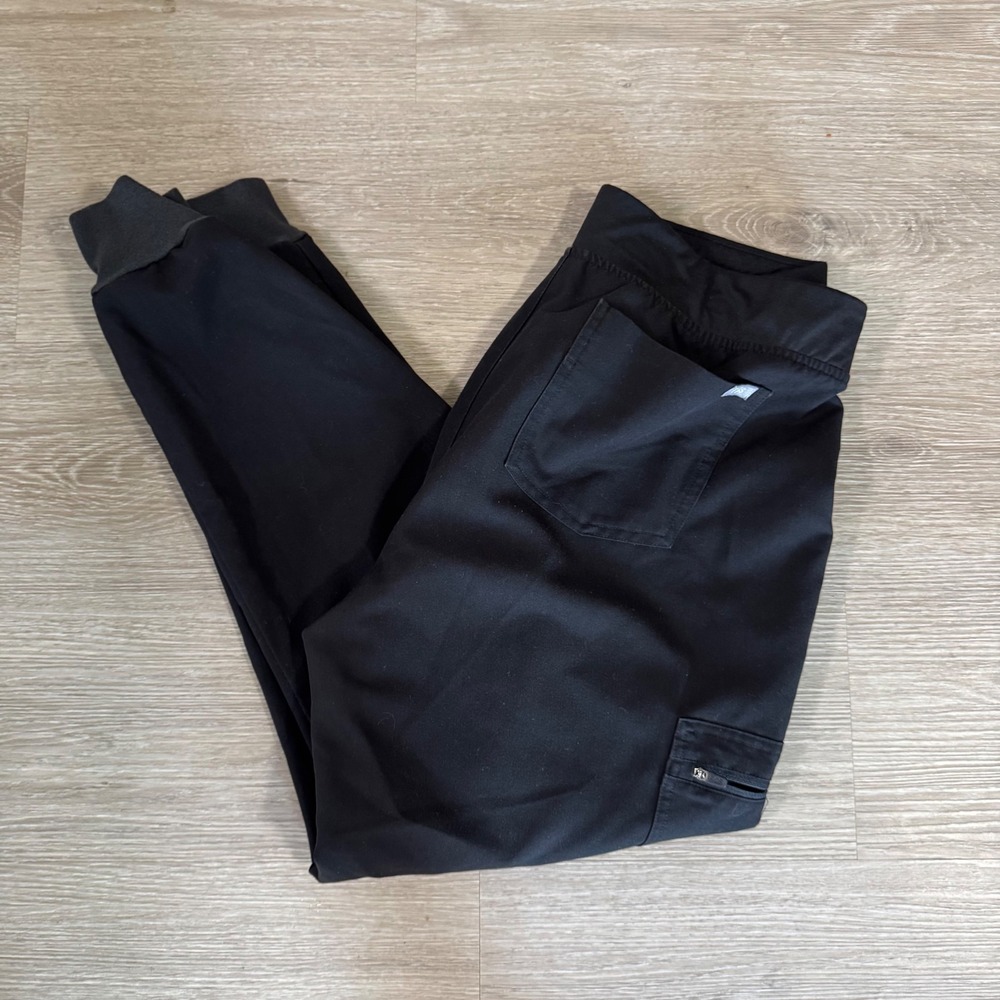 FIGS Zamora Jogger Pants Womens Large Black Scrub Bottoms W18SW2005